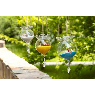 hanging Glass Vase with pendants Fish Tank Terrairum Containers (Only Glass)   172511894993